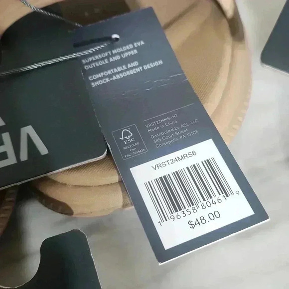 VRST MENS MOLDED RECOVERY SLIDES TAN BROWN SIZE 9 AND 10S  NWT - Picture 6 of 8